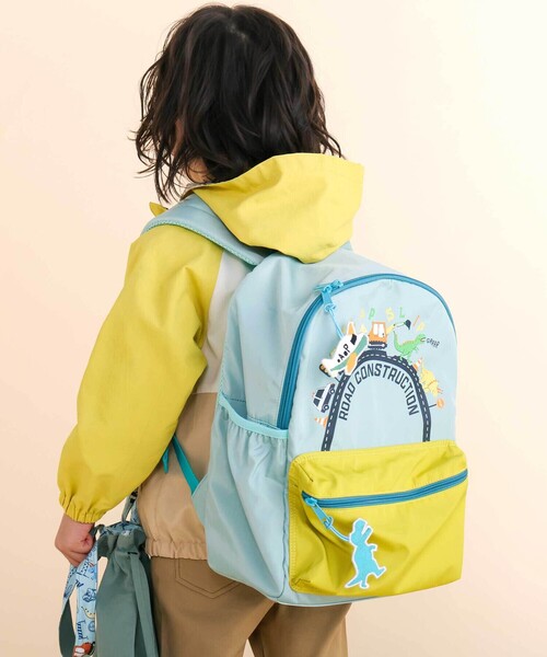 若草幼児舎　麦わら帽子とリュック URBAN CHERRY（アーバンチェリー） リュック もこもこワッペンカラー