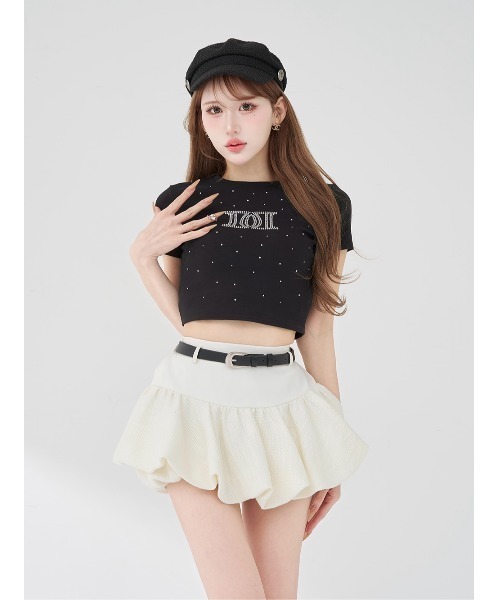 Darich（ダーリッチ） tシャツ パールストーンロゴTシャツ レディース