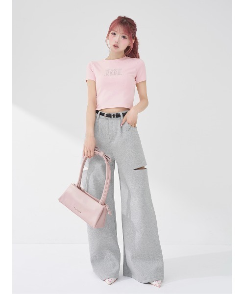Darich（ダーリッチ） tシャツ パールストーンロゴTシャツ レディース