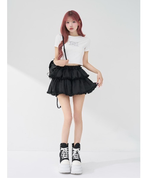 Darich（ダーリッチ） tシャツ パールストーンロゴTシャツ レディース