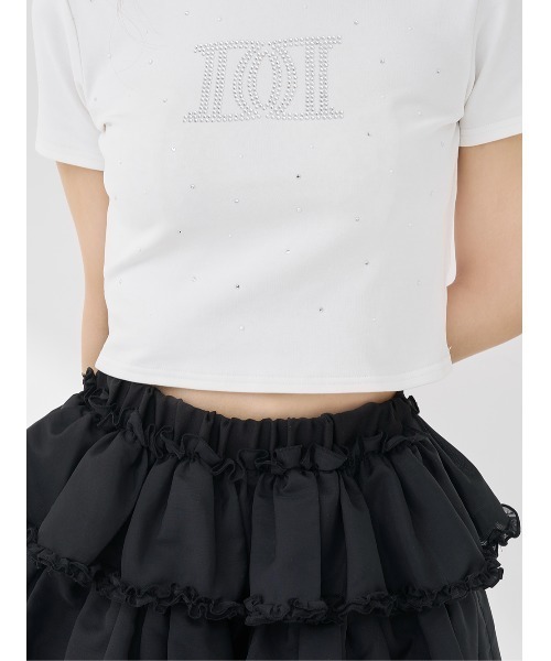Darich（ダーリッチ） tシャツ パールストーンロゴTシャツ レディース