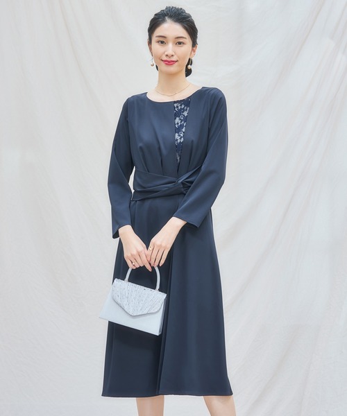 「DRESS PLUS」 長袖ワンピース M チャコール レディース_画像9