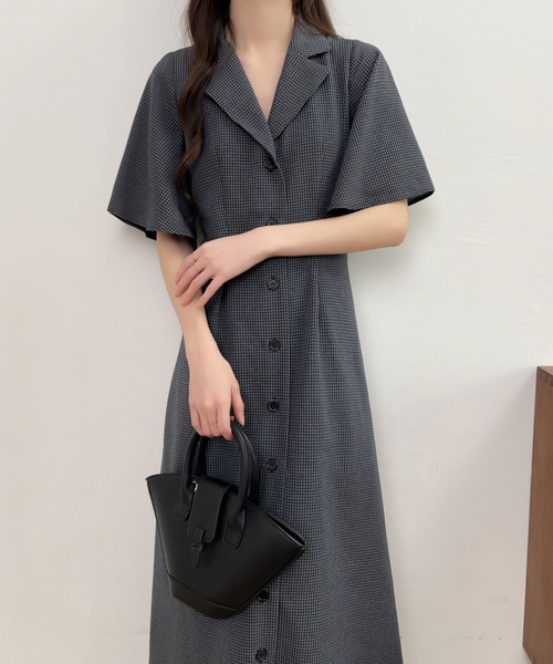 「ECLIN」 半袖ワンピース M ブラック レディース_画像4