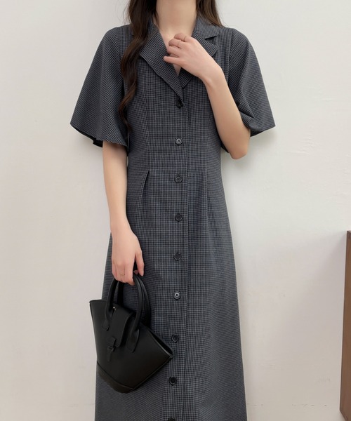 「ECLIN」 半袖ワンピース M ブラック レディース_画像5