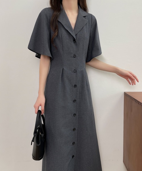 「ECLIN」 半袖ワンピース M ブラック レディース_画像6