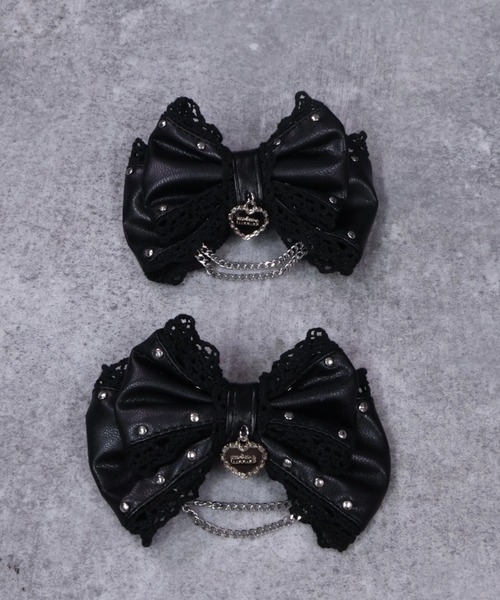 mine by LAFARY ヘアクリップ スタッズチェーンリボン : ZOZOTOWN