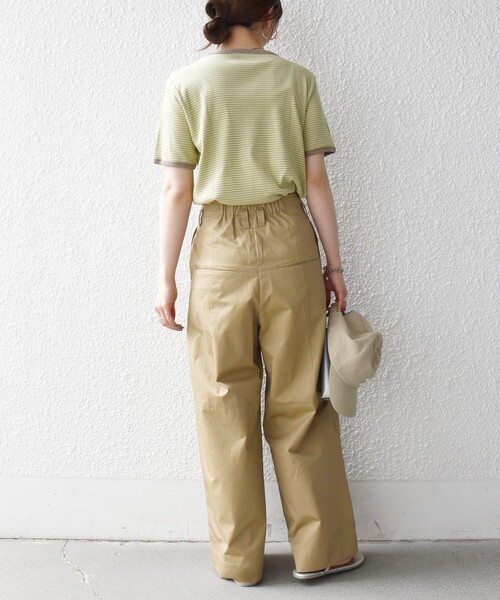 SHIPS any ワイドパンツ パンツ any:「洗濯機可能」コットン 2タック
