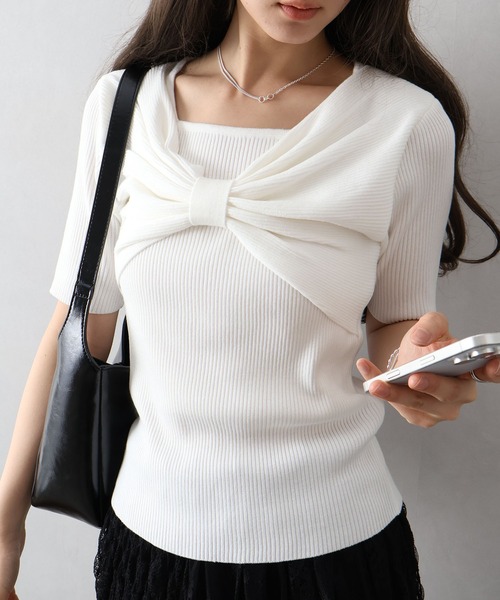 SpRay（スプレイ） tシャツ 半袖 リボンディティールトップス