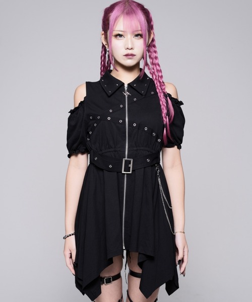 REFLEM クロスベルトZIPワンピース REFLEM（レフレム） 「REFLEM/レフレム」クロスベルトZIPワンピース