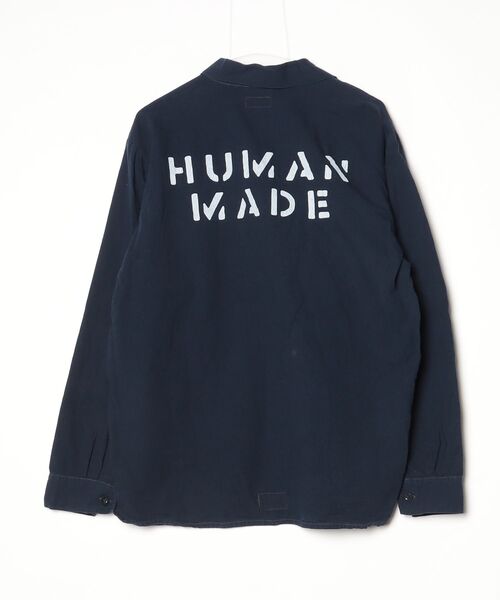 HUMAN MADE（ヒューマンメード） 刺繍長袖シャツ L ネイビー メンズ