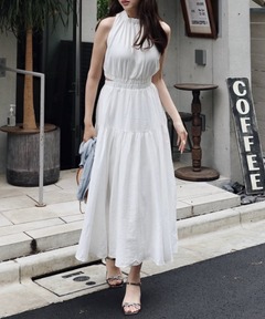 ワンピース 夏 「AKB48 伊藤百花さん着用・女神ワンピース」ホルターネックギャザーフレアワンピース 夏服