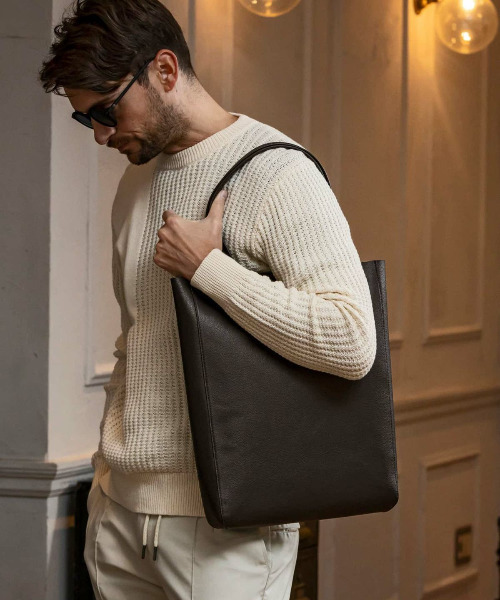 「AKM Contemporary」 トートバッグ ONE SIZE ブラウン メンズ_画像6