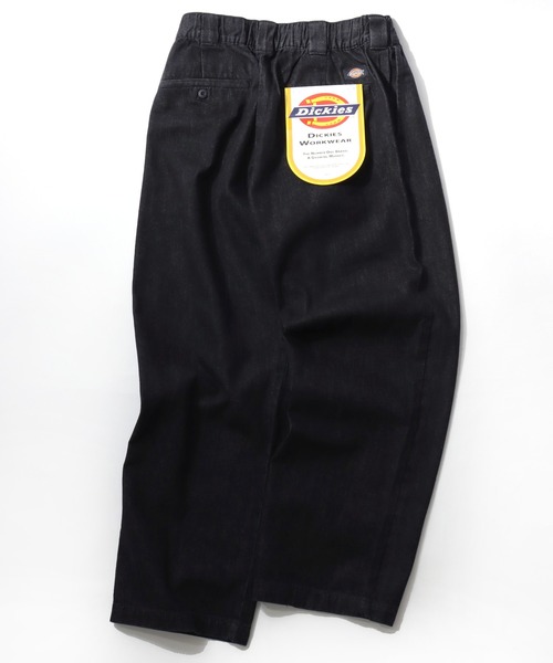 USA製 00s 美品 Dickies ワイドストレートブラックデニム W33 Dickies（ディッキーズ） ワイドパンツ ジーンズ Twill ＆ Denim Work