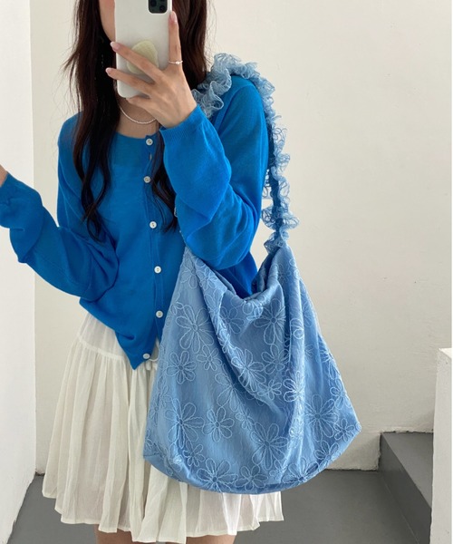 NoBelle ショルダーバッグ バッグ 花柄フリルショルダーバック 肩掛け