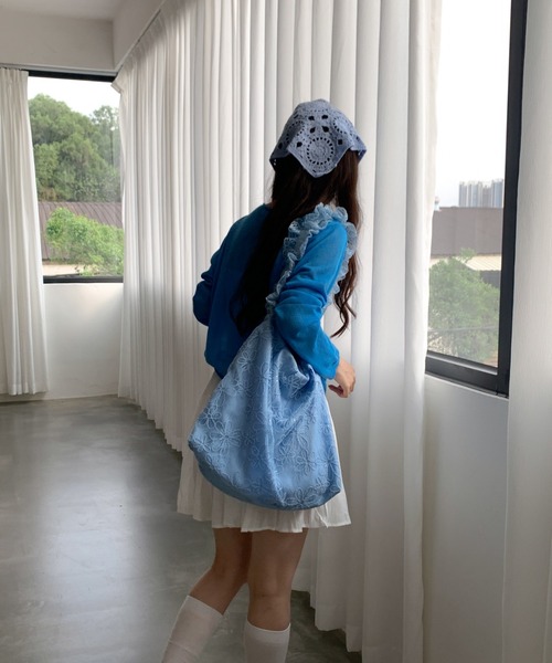 NoBelle ショルダーバッグ バッグ 花柄フリルショルダーバック 肩掛け