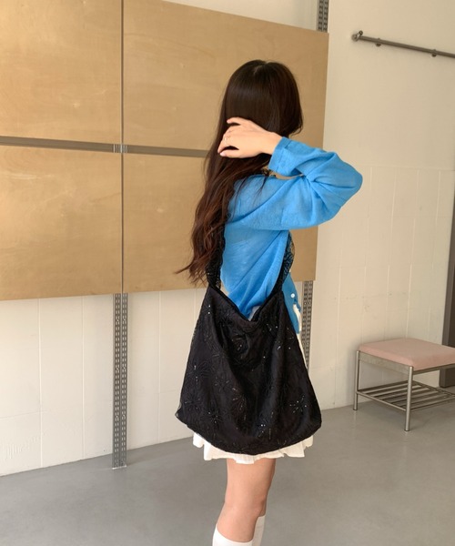 NoBelle ショルダーバッグ バッグ 花柄フリルショルダーバック 肩掛け