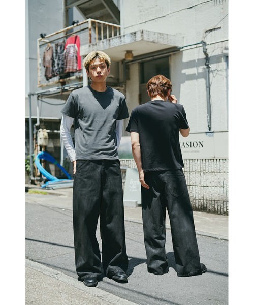 ジーンズ 別注Black Denim Back Adjust PT/hand Painted メンズの画像