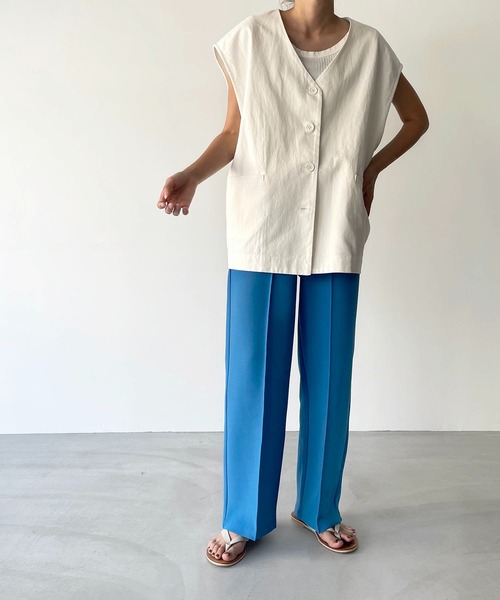 「CANAL JEAN」 イージーパンツ 36 ベージュ レディース_画像9