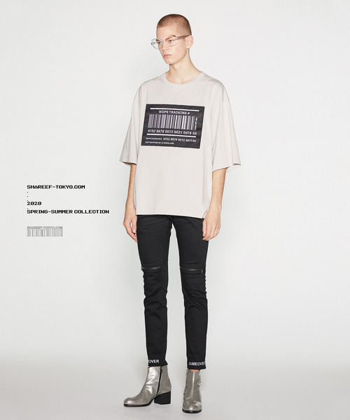 「SHAREEF」 半袖Tシャツ 3 ブラック メンズ_画像2