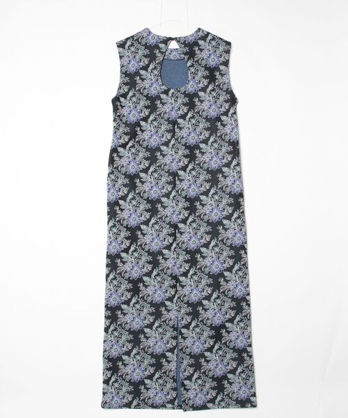 「FUMIE TANAKA」 25SS flower JQ ノースリーブワンピース 2 ブラック レディース_画像2