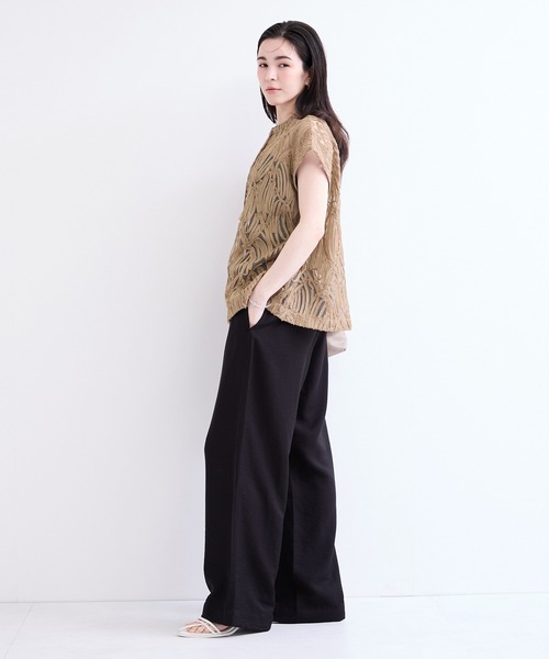 ADAM ET ROPE' FEMME ヴィンテージライク　ブラウス　レース切替 le cercle ADAM ET ROPE' ブラウス シャツ バテンレースブラウス