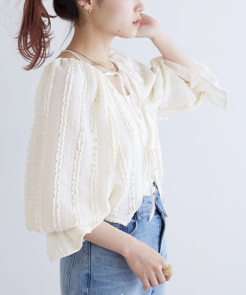 「w closet」 長袖ブラウス FREE ブラック レディース_画像3