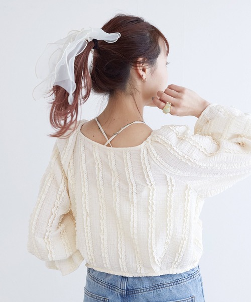 「w closet」 長袖ブラウス FREE ブラック レディース_画像8