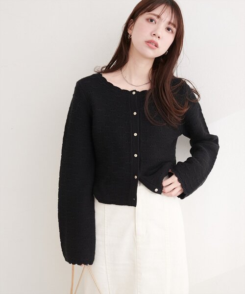 「natural couture」 ニットカーディガン FREE サックスブルー レディース_画像9