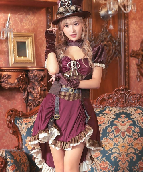 セット コスプレ スチームパンクコスチューム半袖胸開きフレアワンピース4点セット ZOZOTOWN PayPayモール店 - 通販 - PayPayモール ワンピース