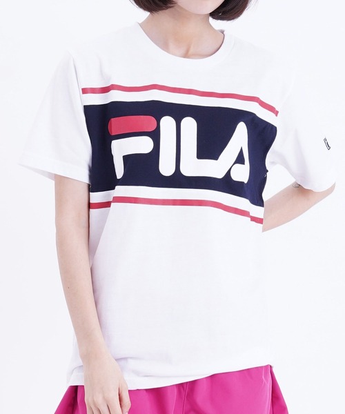 FILA(フィラ)★UNISEX_テープオーバーフィット半袖Tシャツ_3色 FILA tシャツ フィラ ブランド BIGロゴ ライン バイカラー 半袖