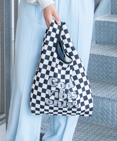 トートバッグ バッグ WEGO/チェッカーロゴマルシェバッグ|ZOZOTOWN PayPayモール店|04