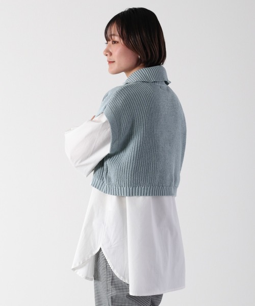 アイボリー ニットベスト ハイネック ETRE TOKYO - モールヤーンハイネックニットベスト （WHITE) | ADDICT