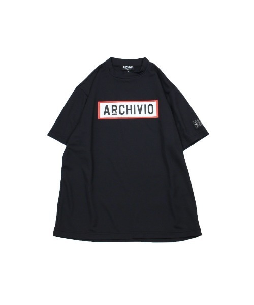 サイズ：50 ARCHIVIO アルチビオ  ハイネック 半袖Tシャツ ロゴ  グレー系 [240101501984] ゴルフウェア メンズ ストスト サイズ：50 ARCHIVIO アルチビオ ハイネック 半袖Tシャツ ロゴ