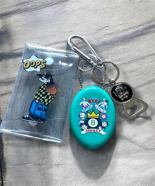 1004ST キーホルダー カラビナ コインケース付き キーリング