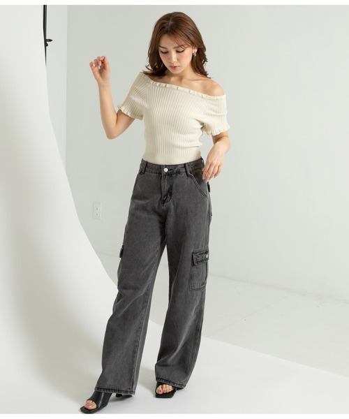 未使用☆ANAPトップス ANAP tシャツ リブメローニットトップスカットソー レディース