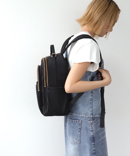 Threetimes リュック　黒　バッグ　鞄　スリータイムス　正規品 ブラック（黒）系 threetimes(スリータイムズ) バックパック・リュック