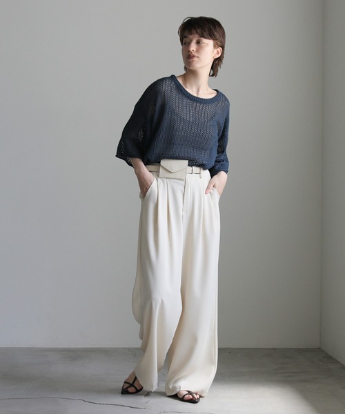 ニット セーター リネンタッチメッシュニットトップス レディース | select MOCA | 10