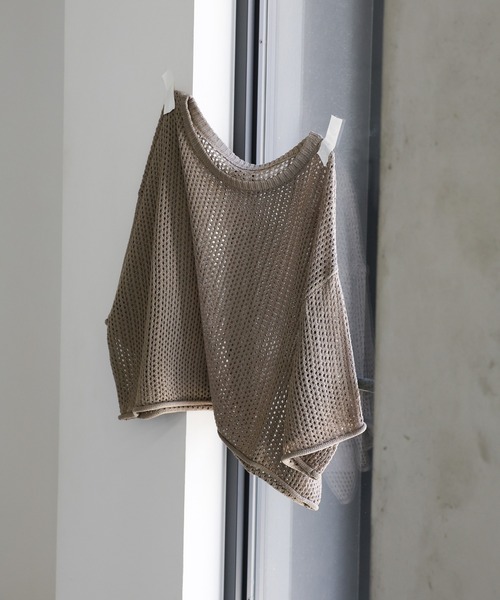 【美品】TANタン 2WAY リネン混 メッシュニットトップス 通気性抜群】 リネンタッチメッシュニットトップス / レディース