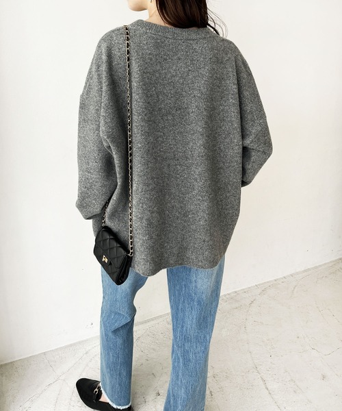ニット セーター ふわふわ指穴クルーネックニット レディース | GeeRA | 12