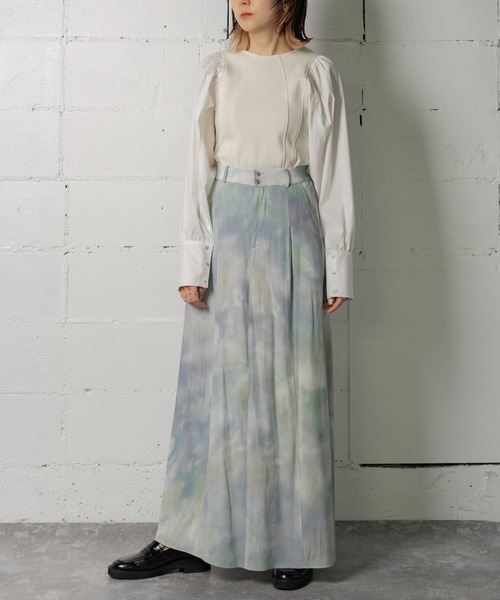 ANOGH スカート GRADATION PATTERN MAXI SKIRT : ZOZOTOWN Yahoo