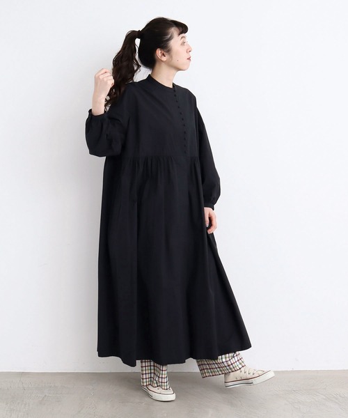 ビュルデサボン　ころころボタン　ワンピース　新品未使用 ブラック l'atelier du savon ワンピース _タイプライター ころころボタン