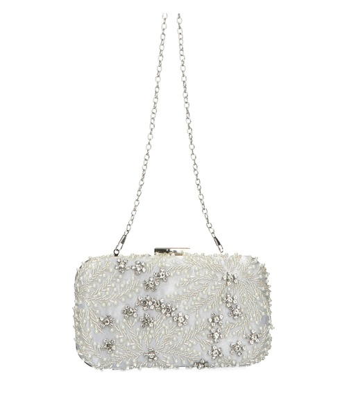 クラッチバッグ パーティーバッグ ビーズ刺繍ボックスクラッチバッグ