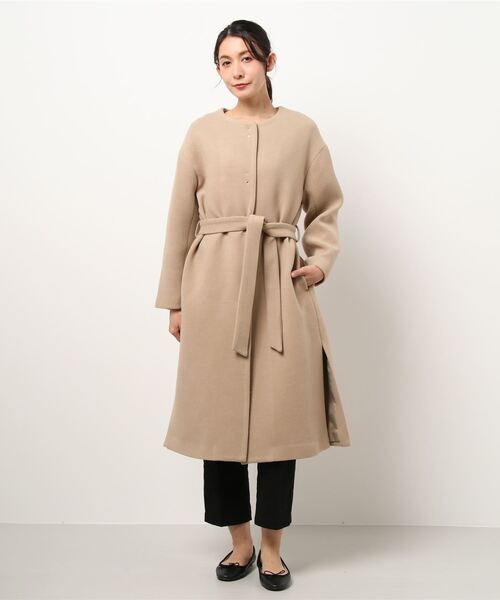LAGUNAMOON 「LAGUNAMOON」 ノーカラーコート MEDIUM ベージュ 