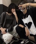 tシャツ ヴィンテージライク ハート プリント...の詳細画像3