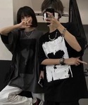 tシャツ ヴィンテージライク ハート プリント...の詳細画像2
