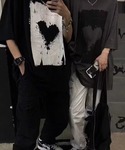 tシャツ ヴィンテージライク ハート プリント...の詳細画像4