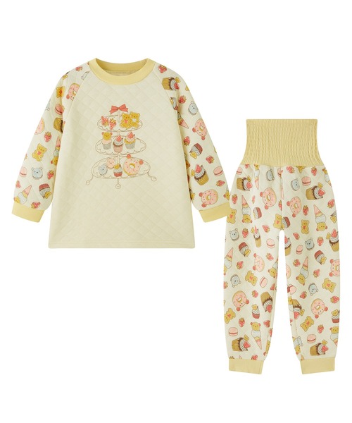 Combi mini パジャマ のびのび腹巻付きあったかキルト長袖パジャマ（雪