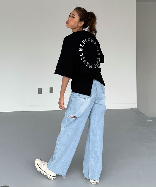 【 Jeans】オーバーサイズ バックプリント Tシャツ 送関込 ワンフォークロージング 1111clothing バックプリント tシャツ