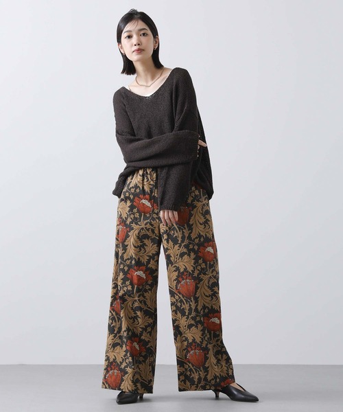 Acuta パンツ アネモネ柄ワイドイージーパンツ レディース : ZOZOTOWN 