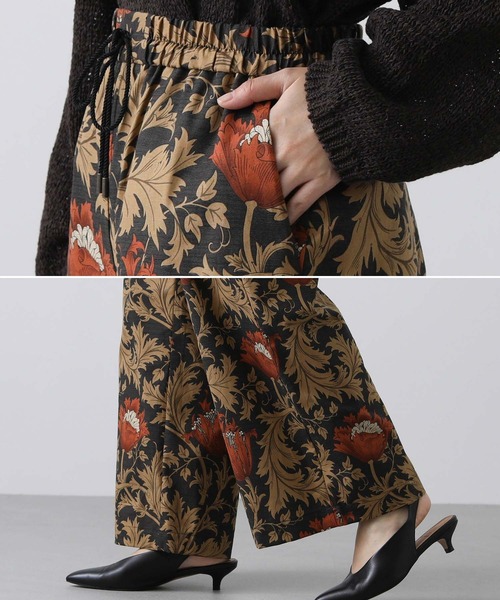 Acuta パンツ アネモネ柄ワイドイージーパンツ レディース : ZOZOTOWN 